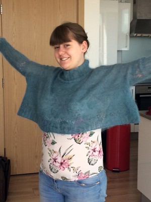 A completed jumper in lace-weight yarn!