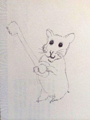 Ten second sketch of a hamster with a key!