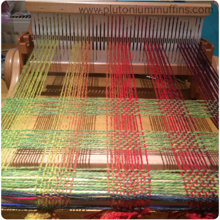 Finally! Some in-progress weaving.