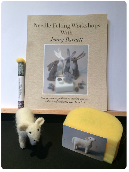 Needle Felting Workshops with Jenny Barnett, and a needle-felted sheep.