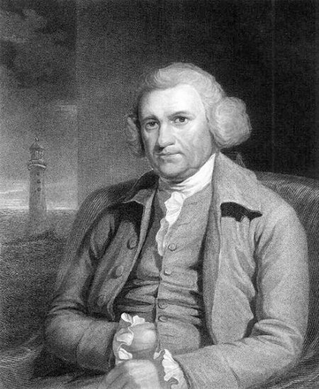 John Smeaton, with his Eddystone Lighthouse in his portrait!