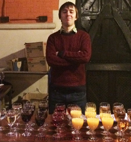 My friend, guarding the refreshments with pride.