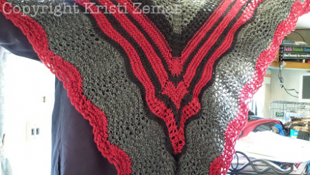 A knitted shawl - I'm waiting for this pattern! Designed by Kristi Zemas