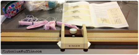 Knitting Machine attached to the counter.