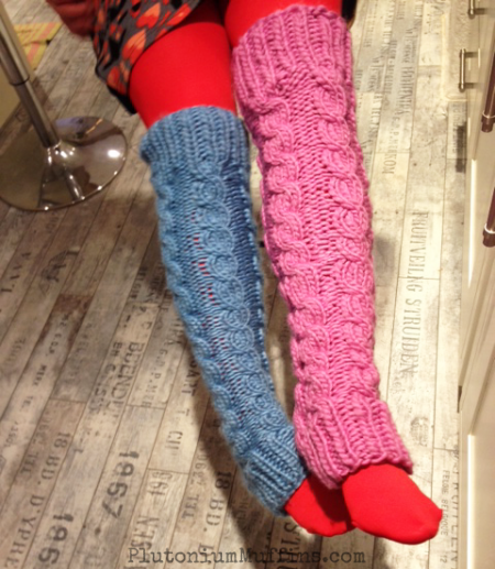 Mother now has oddly coloured leg-warmers.