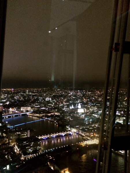 Looking out towards St Paul's Cathedral from the top of the Shard.