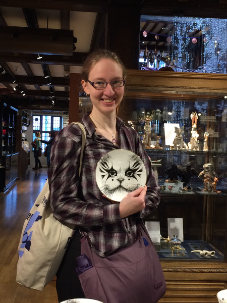 Melanie and a cat plate :)