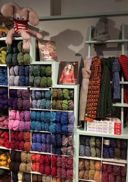 Beautiful yarn, scarves in Big Wool and a gorgeous soft cuddly.