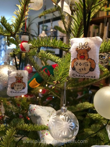 Two Christmas Ornaments for two babies celebrating their first Christmas.