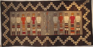 A rug woven out of Navajo-Churro wool by the Navajo Tribe.