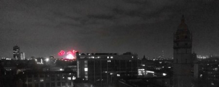 London's New Year fireworks from afar.