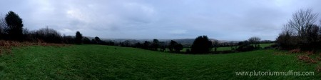 A panorama of the farm, the top field.