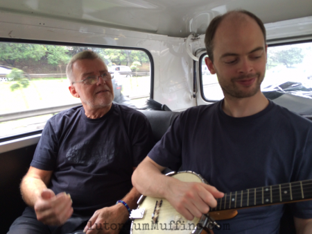 Playing in the kombi on the first day.