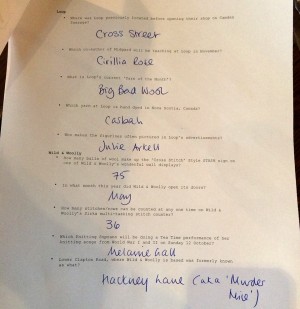 Pompom Pub Quiz - Team Romney answers.