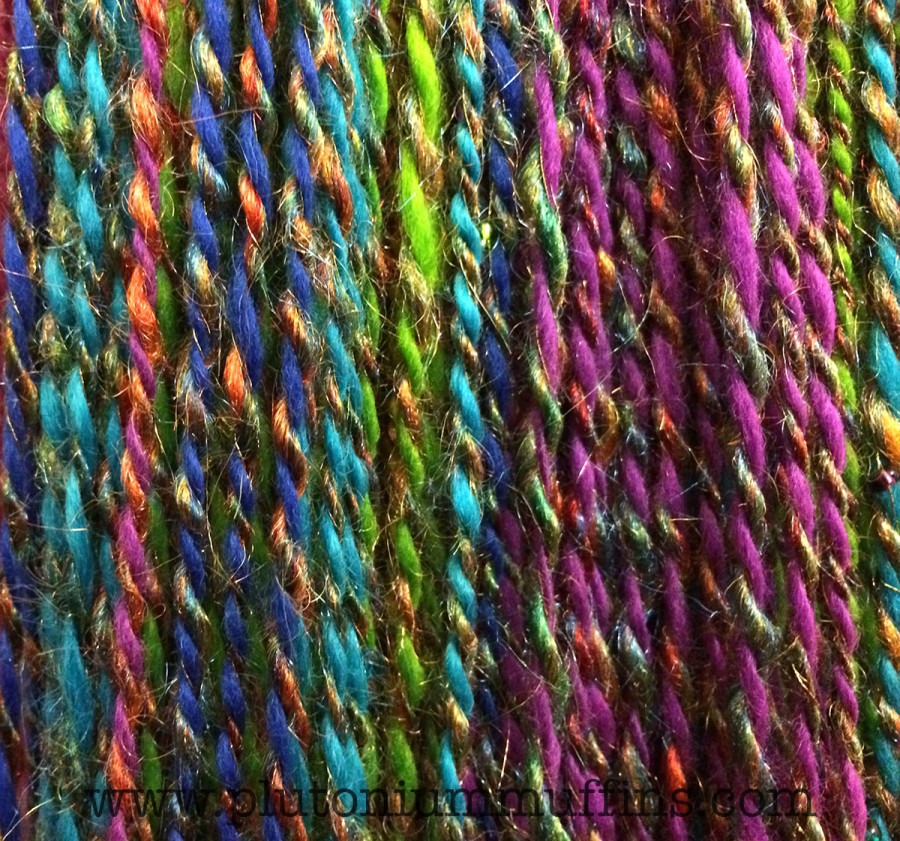 The yarn close up from a different angle.