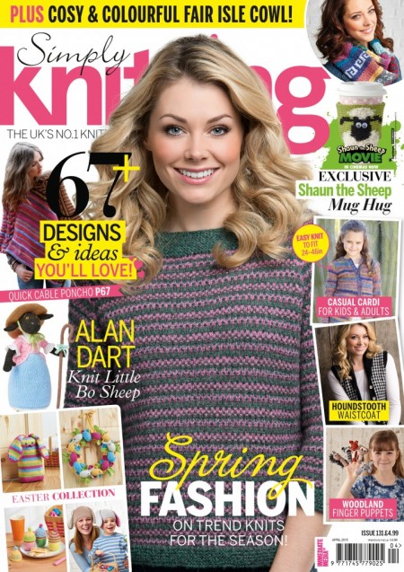 The front cover of Simply Knitting Issue 131.