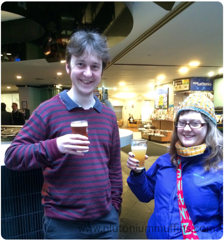 Wearing Saguaro and having a pint during a walking tour of Sydney.