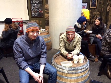 Satisfying hunger in Borough Market.