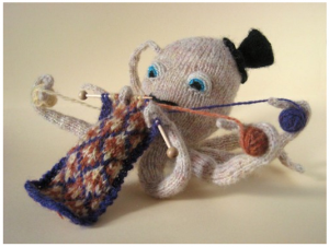 Knitting octopus pattern available at Max's World!