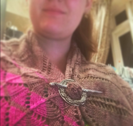 Naloa keeping me warm with an oak shawl pin.