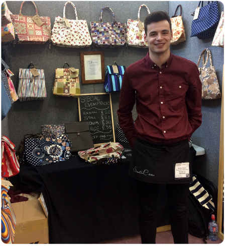 Alex with some of his Serena Ann Collections bags.