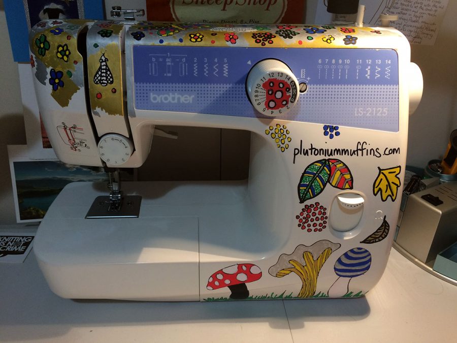 The sewing machine from the front.