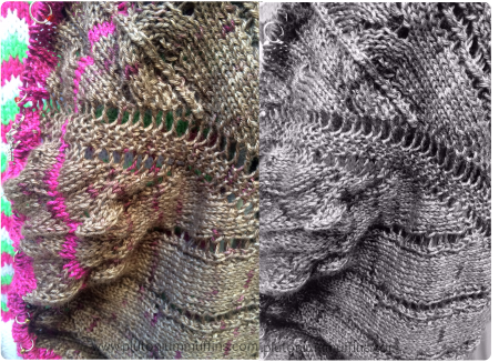 The shawl photos side by side.