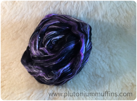 An 80% merino, 20% silk blend from the Handweavers and Spinners Guild of Victoria.