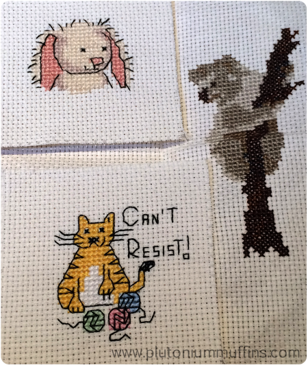 The three mini cross stitch FO's I managed while Down Under.