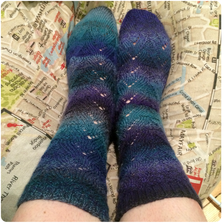 The first of my finishes from 2015. Monkey from the top, showing the gorgeous lace pattern. The first of my finishes from 2015. Monkey from the top, showing the gorgeous lace pattern.
