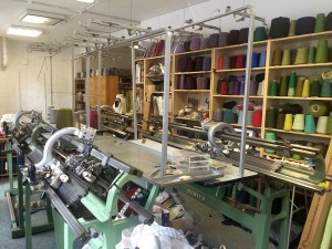 A room full of yarn and knitting machines!