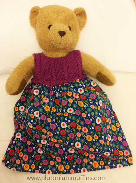 Teddy wearing Cara's Spanish Dress.