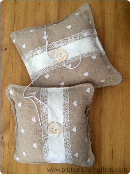 Two ring cushions for the wedding.