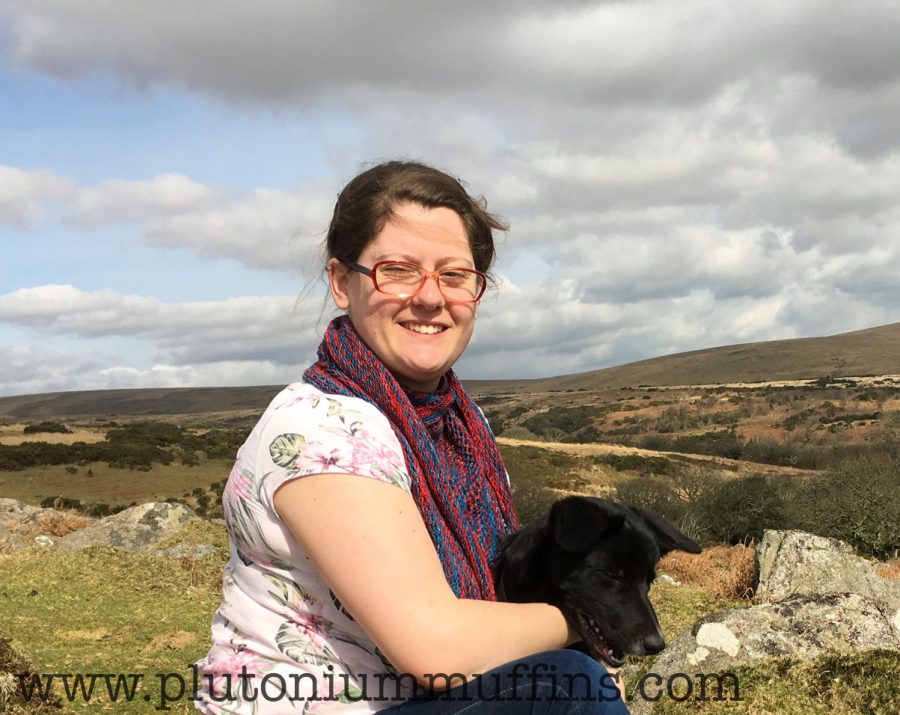 My favourite photo of the Election Shawl, wearing it on Dartmoor with Chase.