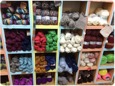 A close-up of my favourite section of the yarns - including West Yorkshire Spinners!