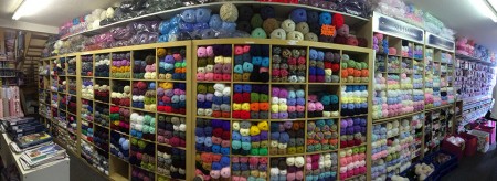 Panorama of one of the walls of yarn.