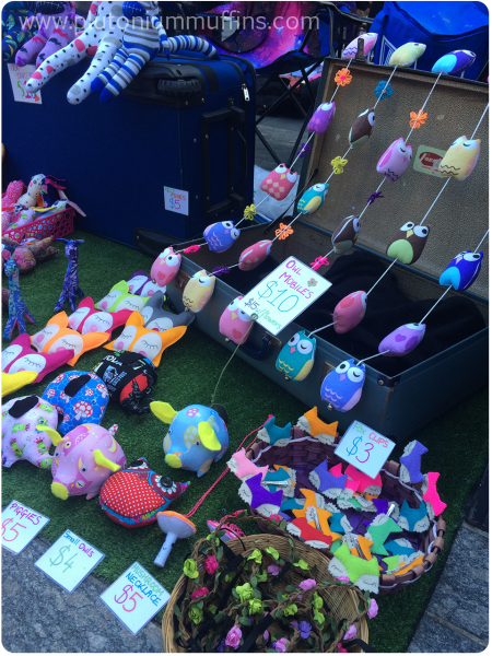 Owl mobiles and assorted jewellery in Brisbane.