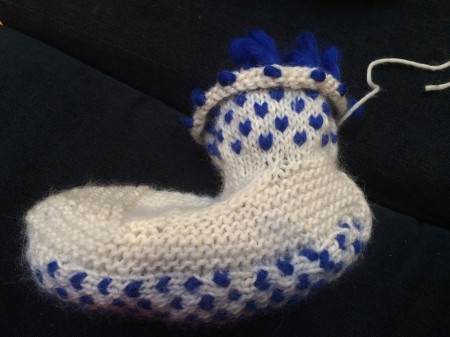 A completed slipper, this mornings work.