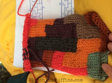 Two hours work...start of a tetris scarf.
